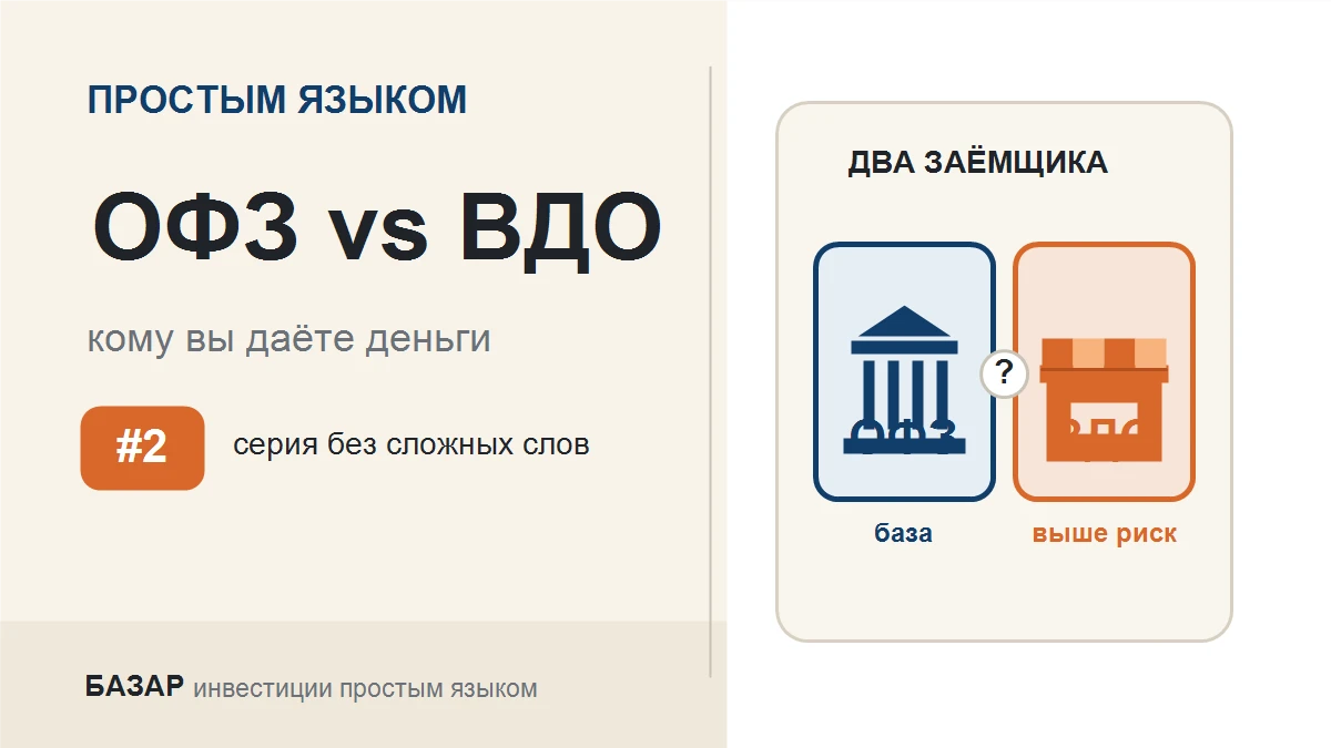 Когда покупаешь облигацию, ты не просто “берёшь процент”. Ты даёшь деньги в долг. ОФЗ — государству. ВДО — - изображение