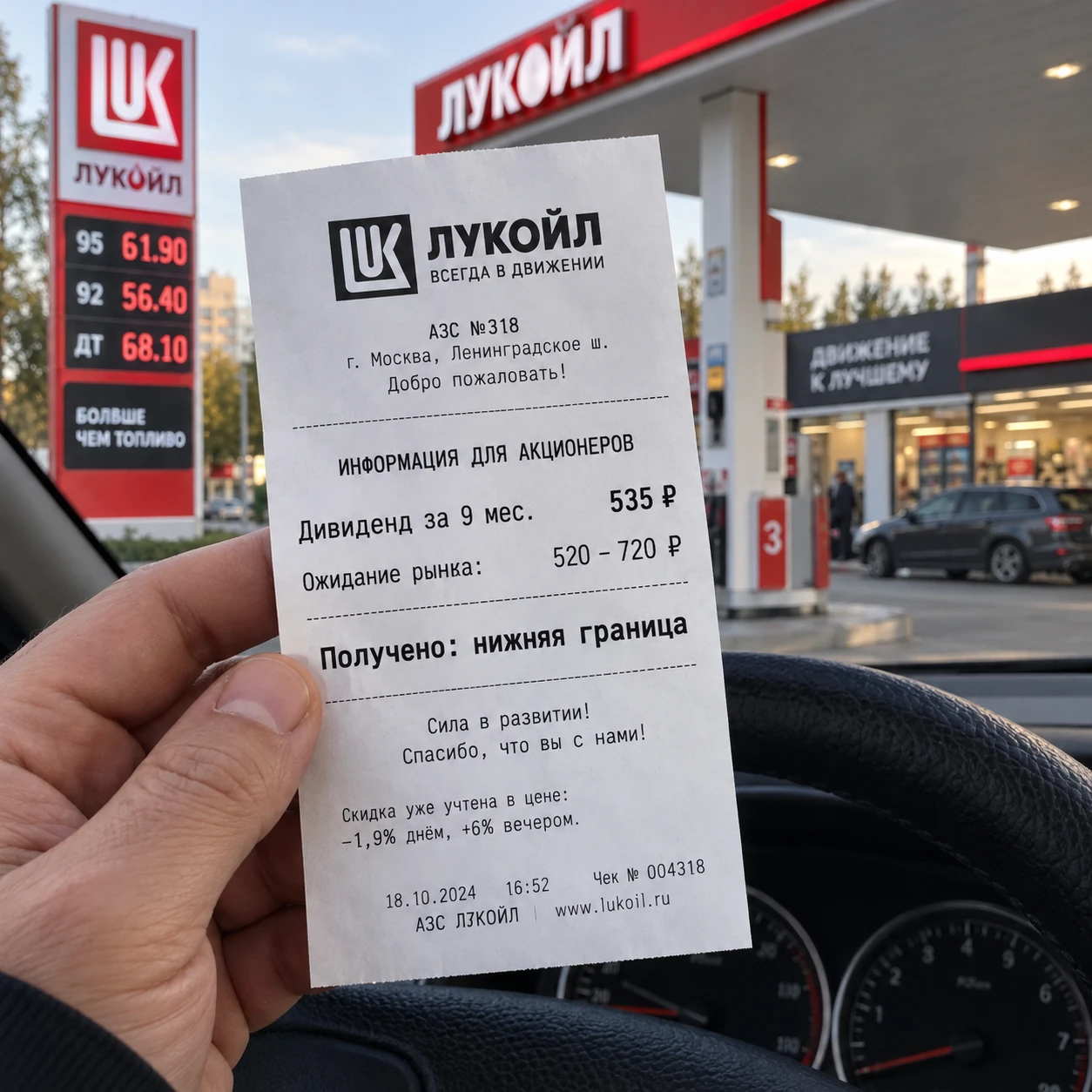 Есть у рынка особый талант — выдавать радость раньше срока. Две недели назад ЛУКОЙЛ стоил 5400–5500 рублей. - изображение