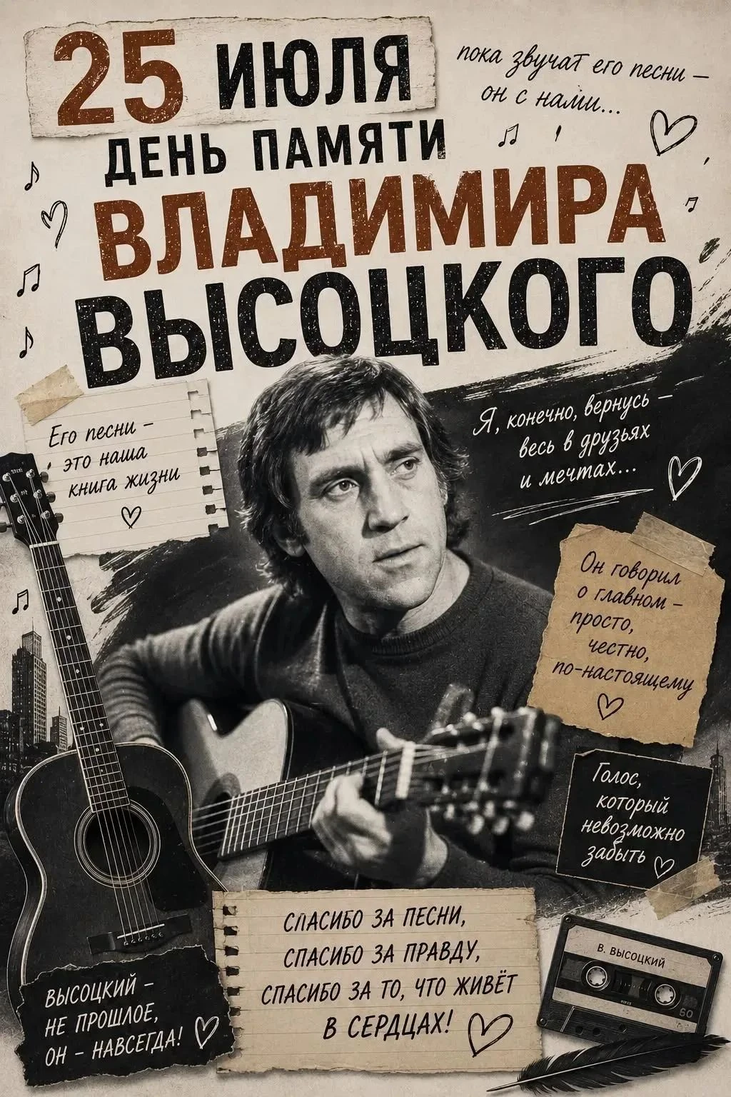 Он не просто пел — он проживал каждую строчку, будто это была его собственная жизнь. В его песнях — целая - изображение