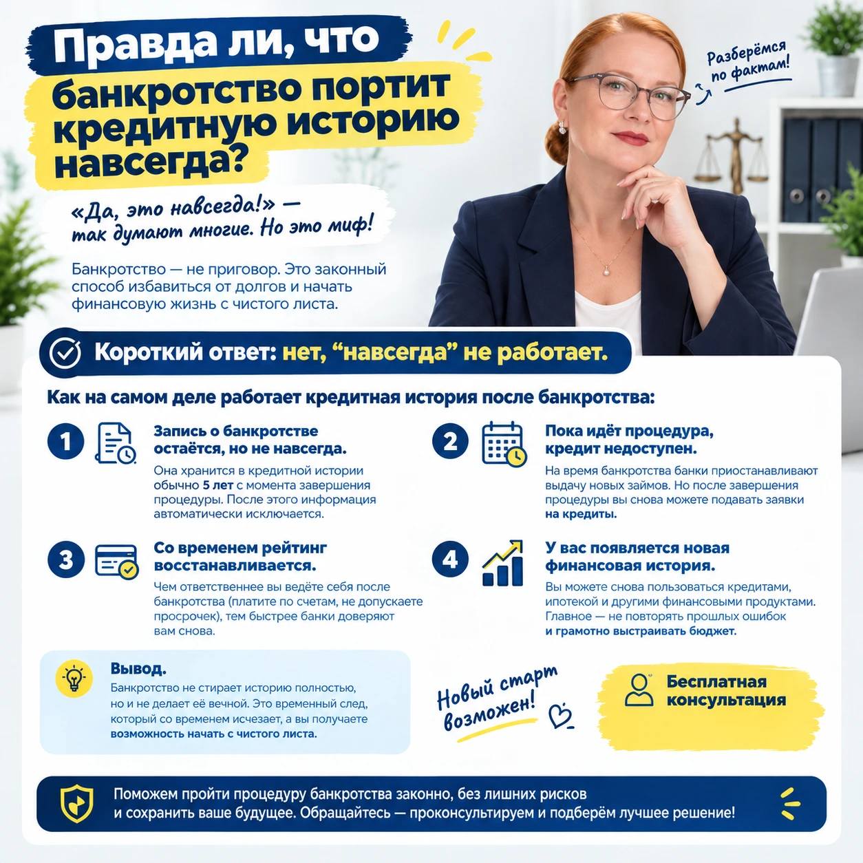 «После банкротства вам больше никогда не дадут кредит». Правда или миф? Помню звонок от женщины по имени Галина. - изображение