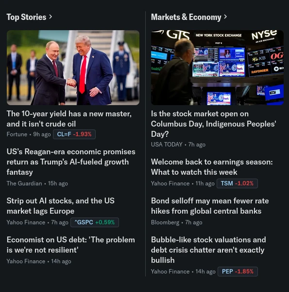 Сегодня на главной странице Yahoo Finance вижу такой скетч: Топовая новость обсуждение энергетической сделки - изображение