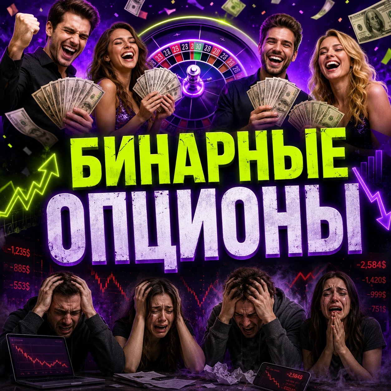 Бинарные опционы похожи на казино или ставки на спорт. Ты делаешь ставку: поднимется ли цена актива или упадет. - изображение
