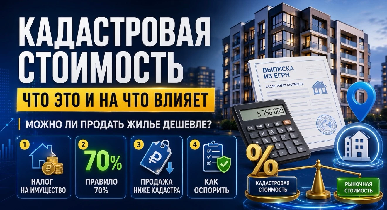 У недвижимости есть две цены: рыночная и кадастровая. Рыночная показывает, сколько покупатель готов заплатить - изображение