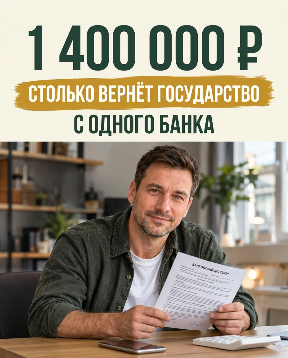 2 400 000 ₽ лежат на трёх вкладах в одном банке: по 800 000 ₽ на каждом. Владелец спокоен: государство страхует - изображение